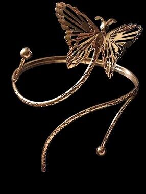 Gold Butterfly Arm Cuff Bracelet